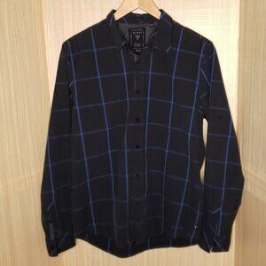 Guess Mens Blue 2 Tone Long Sleeve Casual Button Down Shirt Large